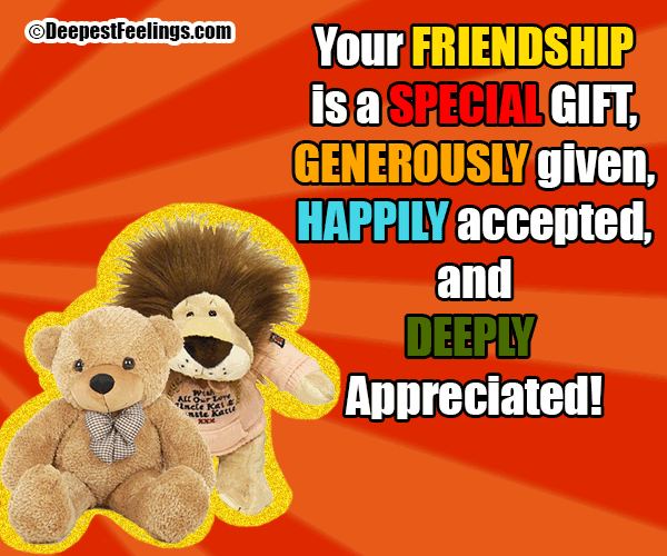 your friendship is a special gift card