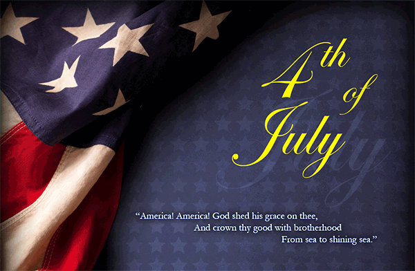 beautiful 4th of july message card