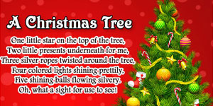 A card with the short poem named A Christmas Tree