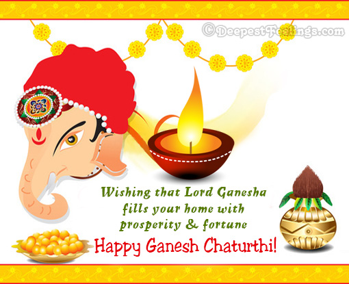 Wishing that Lord Ganesha fills your home with prosperity & fortune