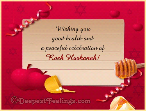 Wishes for good health and peaceful celebration of Ropsh Hashanah