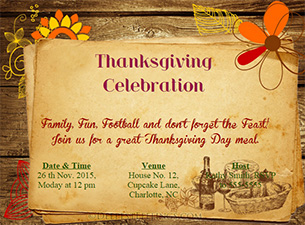 thanksgiving invitation card