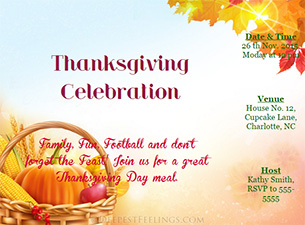 thanksgiving invitation card