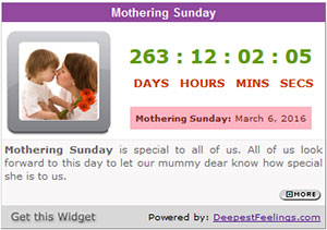 Click here to get the Mothering Sunday Widget
