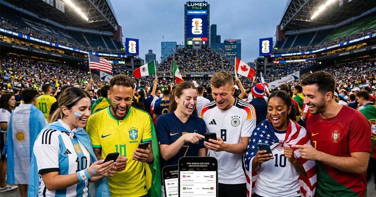 Football fans checking World Cup 2026 schedule