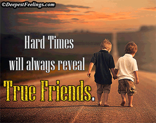 Friendship card with a background of two kid friends