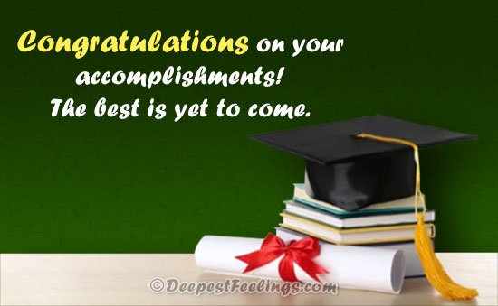 Congratulation card for WhatsApp and Facebook themed with the graduation
