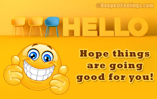 Greeting card with the message of Hello