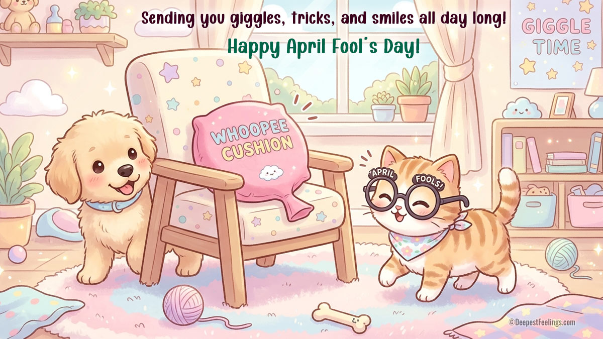 Cute April Fool's Day card image for WhatsApp and Facebook