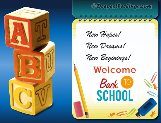 Beautiful Back to School greeting card for social medias