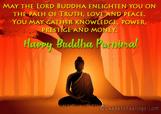 Happy Buddha Purnima greeting card with nice message