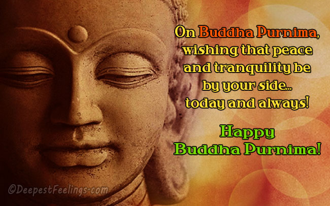Card for WhatsApp and Facebook withe the wishes of Buddha Purnima