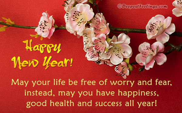 Chinese New Year greeting card for good health and success
