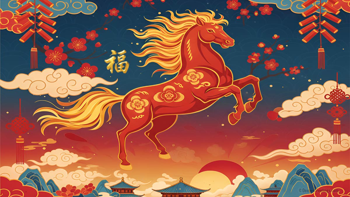 Zodiac animal illustration for Chinese New Year, Year of the Horse