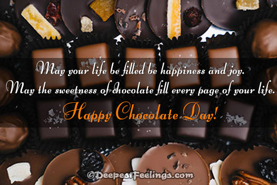 Chocolate Day e-card with the wishes of happiness and joy