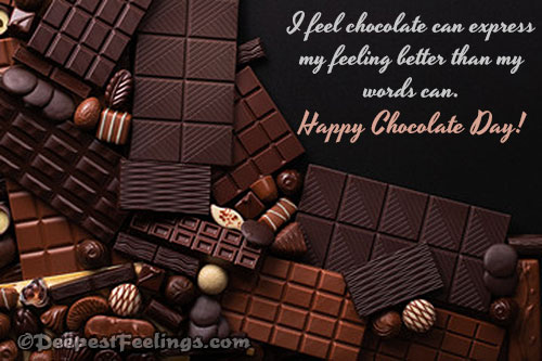 Happy Chocolate Day greeting card with a beautiful message