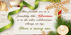 Best friendship card for Christmas celebrations