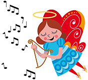 angel singing christmas carols