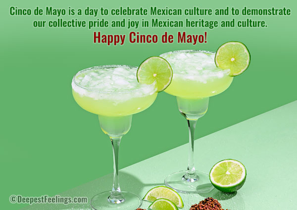 A Cinco de Mayo card with a background of margaritas