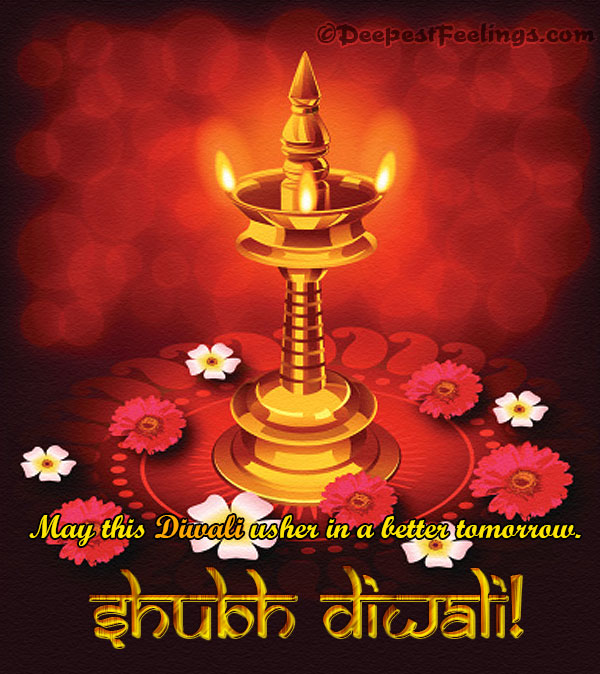 Shubh Diwali greeting card for the wish for better tomorrow