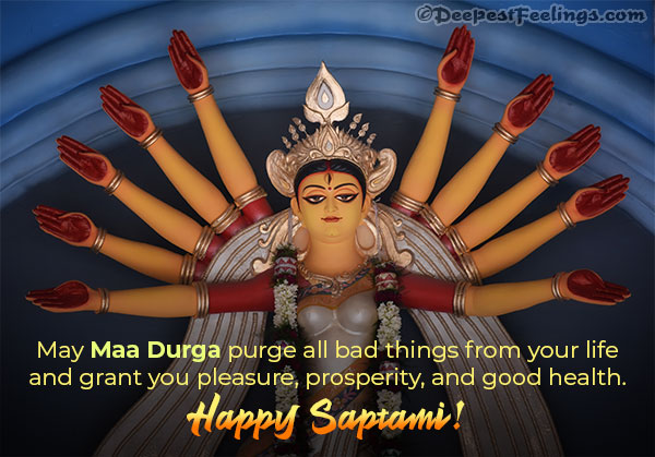 Happy Saptami Greeting Cards for WhatsApp, Facebook and Instagram