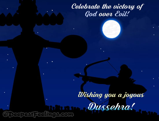 Joyous Dussehra wishes card