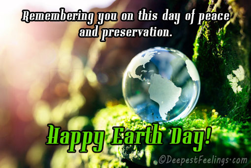 Happy Earth Day greeting card with a beautiful message
