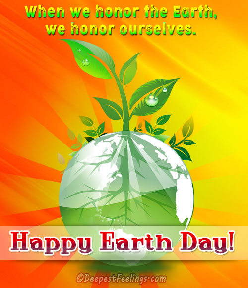 Earth Day greeting card with beautiful background