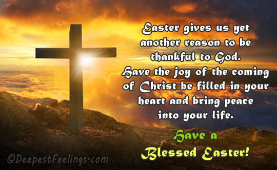 An Easter greeting card with a beautiful religious message