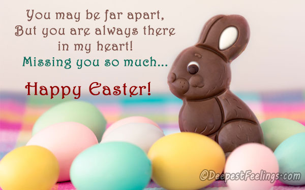 Easter Miss You greeting card for dear ones