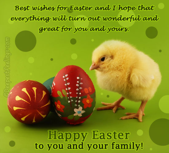 Happy Easter greeting card for family