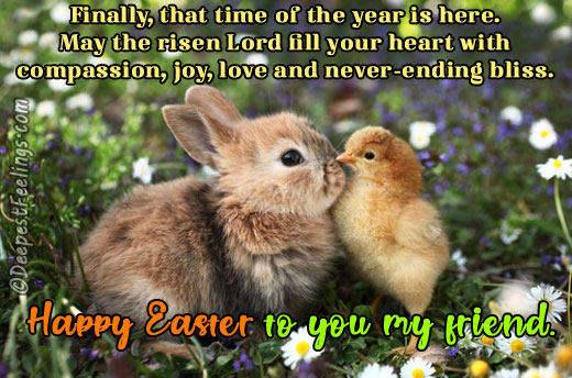 Easter card with a beautiful message for a friend