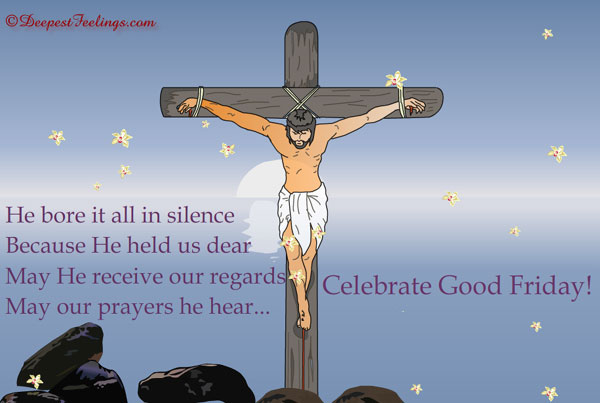 Good Friday greeting card with a vector background