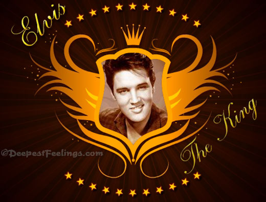 A card of Elvis the king for any social media like WhatsApp, Facebook, Twitter, Linkedin and Pinterest