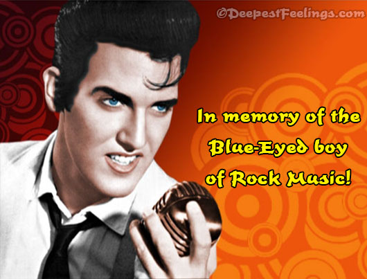 Greeting card in memory of the Rockster King Elvis
