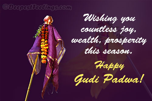 Gudi Padwa Greeting card for WhatsApp, Facebook, Twitter, Linkedin and Pinterest