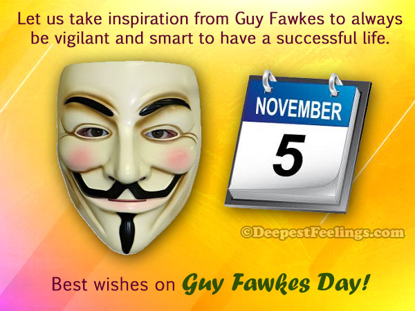 A greeting for WhatsApp and Facebook themed with Guy Fawkes Day