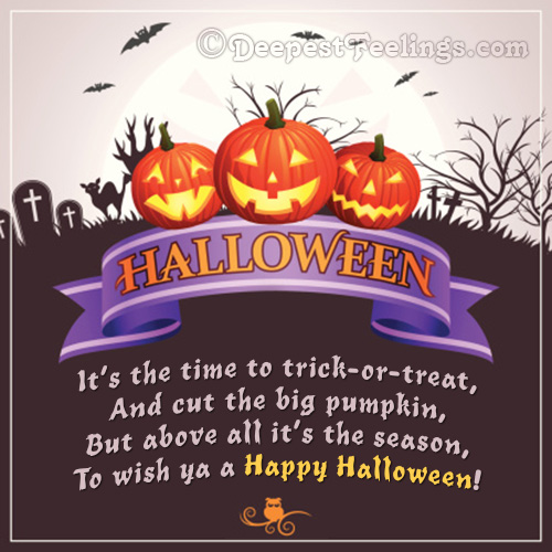 A Halloween card with a message of trick or treat