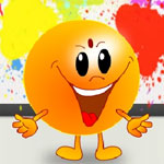 Colorful Holi Greeting card with animation
