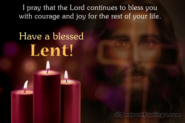 Lent greeting card with the blessings of Lord Jesus