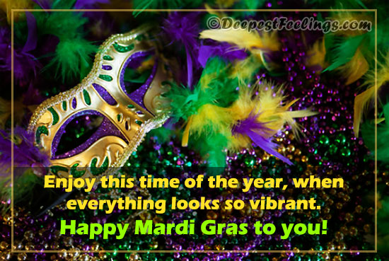 Happy Mardi Gras Greeting card for WhatsApp, Facebook, Twitter, Linkedin and Pinterest