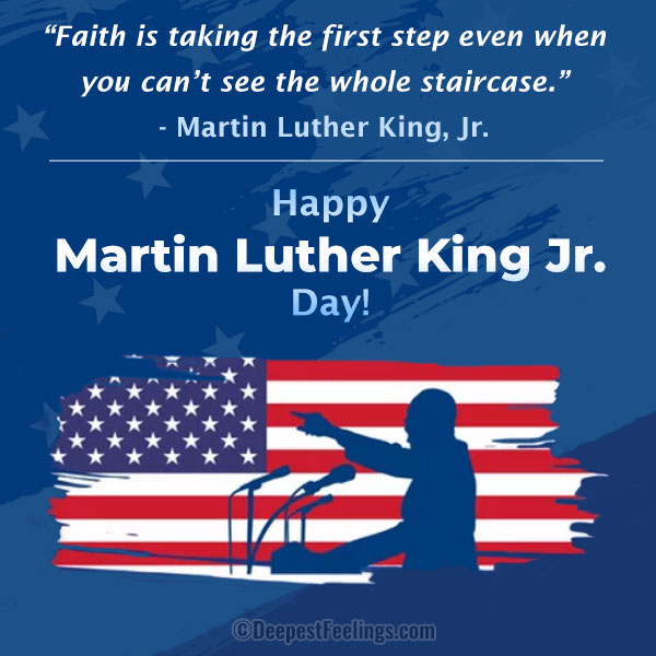 A greeting card with a beautiful quote given by Martin Luther King, Jr.