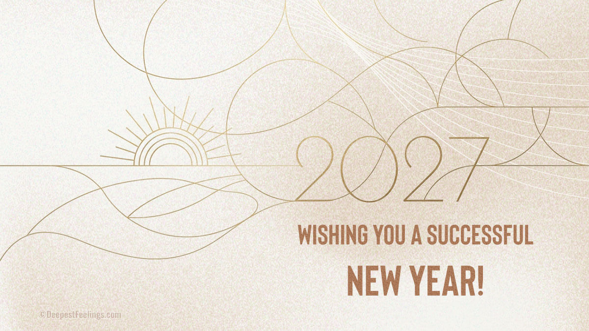 Professional New Year card for colleagues and clients wishing a successful year