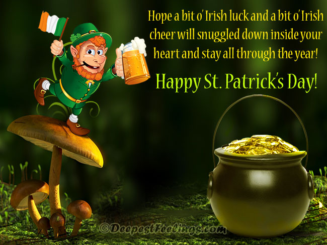 Happy St. Patrick's Day greeting card for WhatsApp, Facebook, Instagram, Twitter, Pinterst and Linkedin