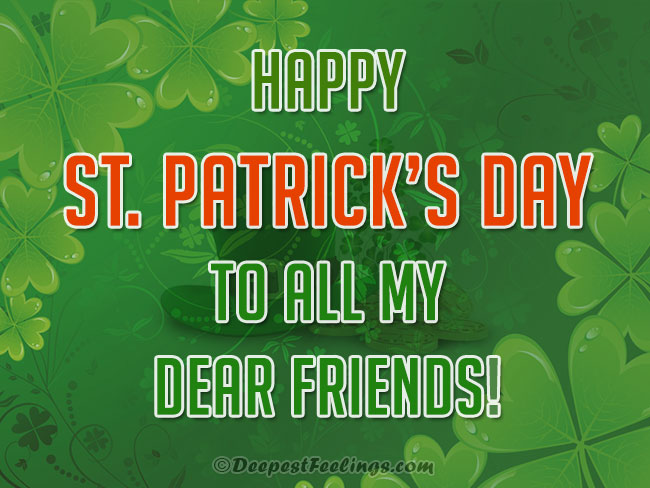St. Patrick's day greeting card for all dear friends