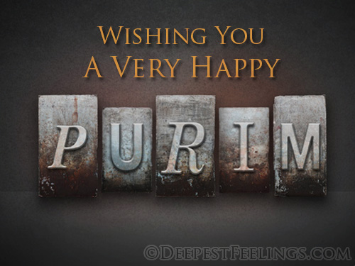 Card with Happy Purim wishes