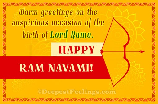Warm Ram Navami greeting card on the auspicious occasion of the birth of Lord Rama