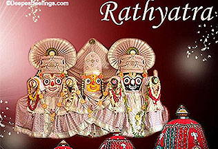 A greeting card themed with Ratha Yatra