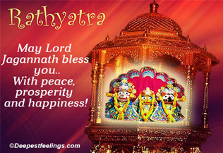 Happy Ratha Yatra wishes card for WhatsApp and Facebook