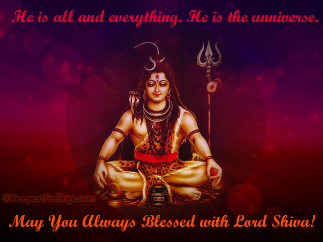 Shivratri greeting card with the blessings of Lord Shiva